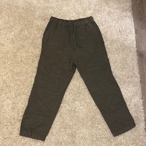 Zara dark green tie pants